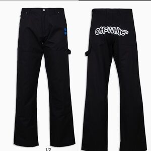 Off-White FF Blur Carpenter Pants Black Mens sz XS